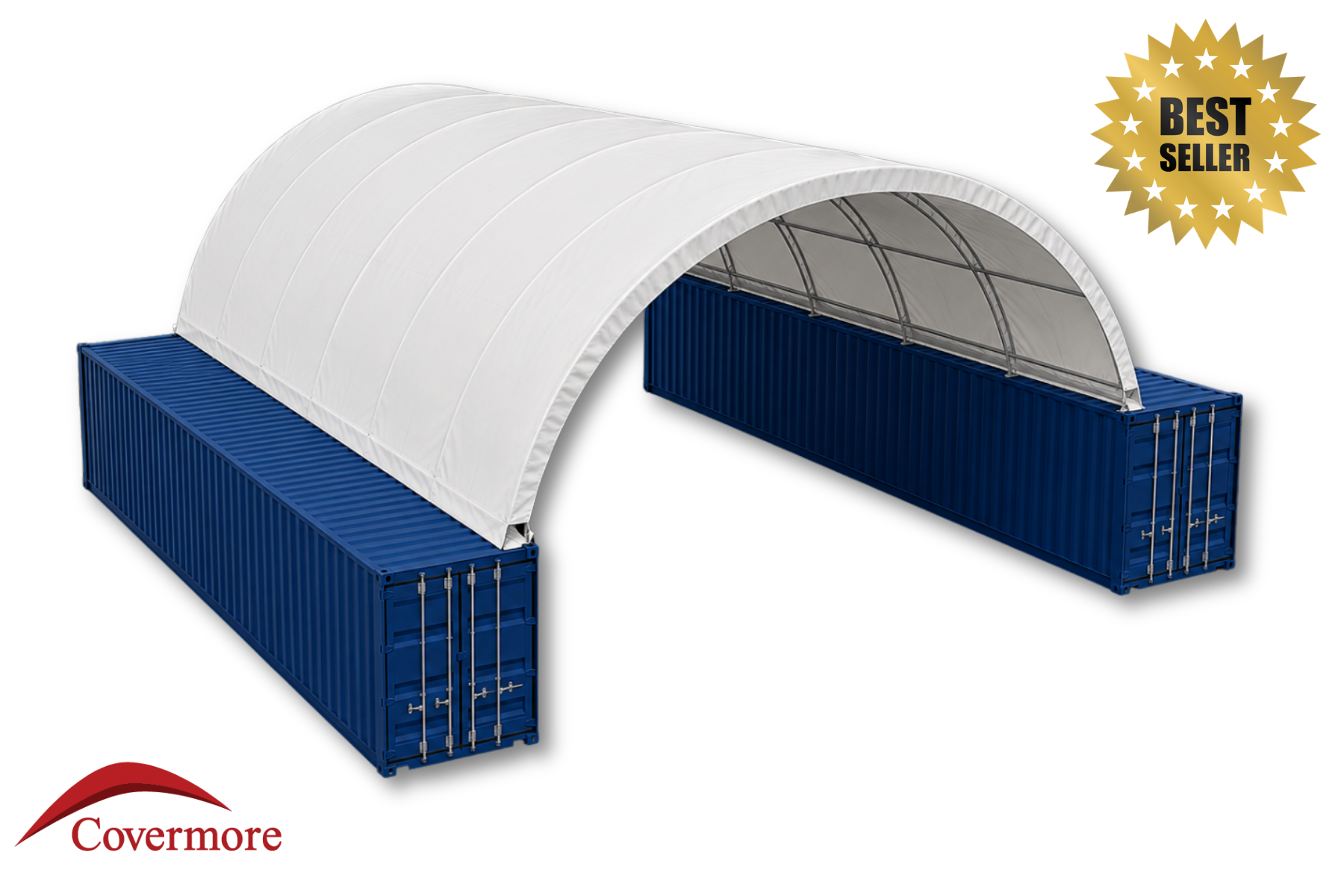 40x40x15 Upgraded 7 Arch Dual Truss Container Shelter