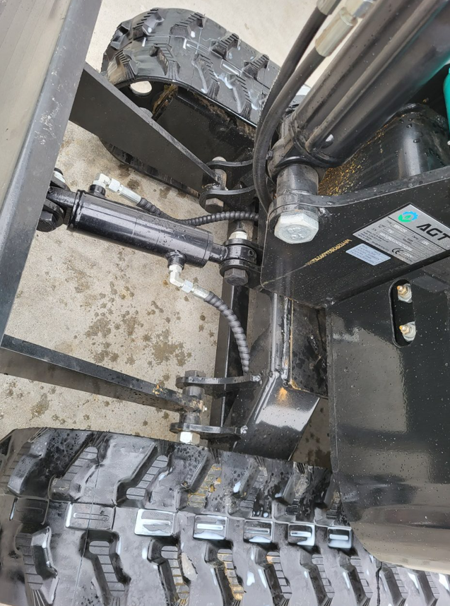 WH12R mini excavator undercarriage with rubber track, blade pivot and hydraulic blade cylinder