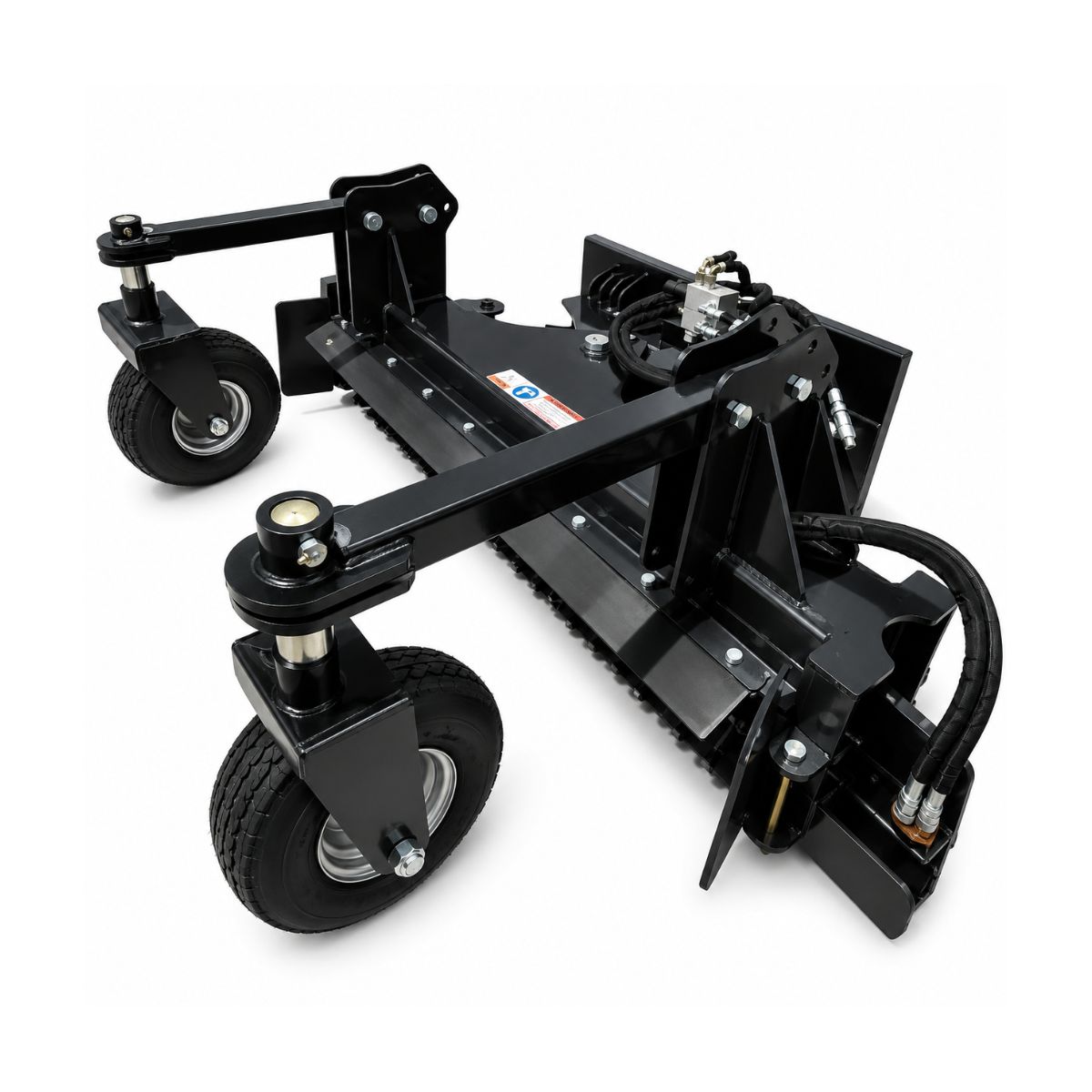 Landhonor soil conditioner showing the toothed drum, swiveling gauge wheels, hydraulic valve and quick-attach mount