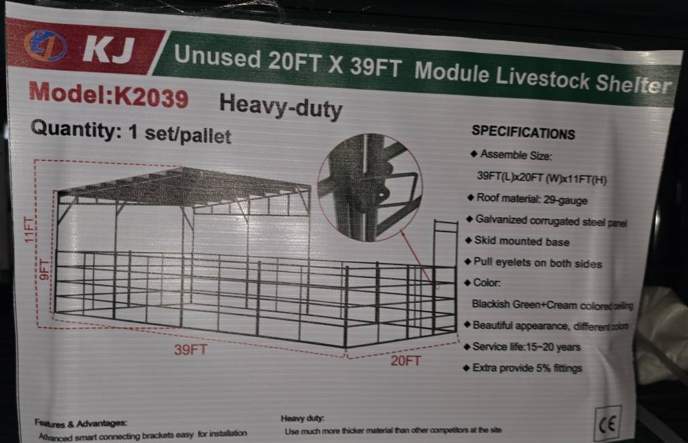 20x39 Modular Livestock Shelter | Chupp Industrial