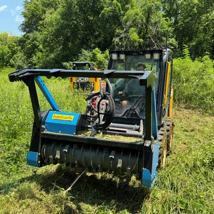 Raytree 50" Standard flow Drum Mulcher skid steer attachment clearing brush