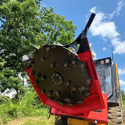 43" Standard Flow Disc Mulcher skid steer attachment demo