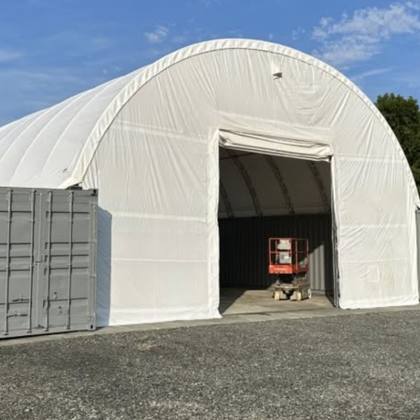 Covermore 40x40 Dual Truss Shipping Container Shelter