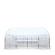 20x20x10 tunnel greenhouse with white 12 mil Leno mesh covering, peaked frame