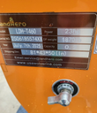 LandHero data plate for the LDH-T460: 23 hp, 1870 lb operating weight, built July 2025, 81x43x50 in shipping size
