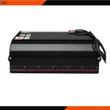 Mower King 72-inch box broom with safety decals, rubber deflector strip and coiled hydraulic hoses