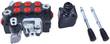 2-spool hydraulic control valve with joystick boot, linkage and two lever handles