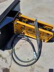 AGROTK 680 hammer mounting frame and cylinder, hydraulic hoses coiled on top