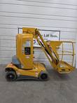 Yellow Haulotte Star 26J mast lift, stowed, ground control panel, jib and platform