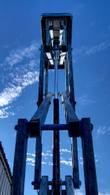 Looking up the raised scissor stack of the Genie GS3369 RT