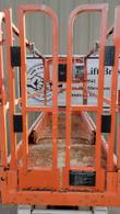 Inside the Snorkel S3226E platform: entry gate, deck and rails