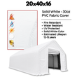 30oz PVC fabric cover feature graphic: fire retardant, water resistant, UV protected, 12-15 year lifespan