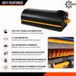 GIYI 72in box broom features graphic: 72in working path, poly and wire bristles, skid steer quick attach