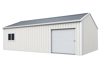 25x28x15 Enclosed Metal Workshop Building