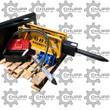 Agrotk 680 hydraulic breaker with quick-attach bracket, hoses, toolbox, and accessory tools.