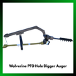 Wolverine 3-point PTO post hole auger with gearbox, PTO driveline shaft and helical 6-inch auger bit