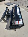 AGT hydraulic angle broom, hooded brush with quick-attach mount, hydraulic hoses and safety labels