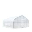 White 20x20 tunnel greenhouse, roll-up side window and walk-through end door