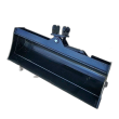 Black 40-inch mini excavator tilt bucket, smooth no-teeth edge, hydraulic tilt cylinder and twin-pin bracket