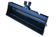 Black 40-inch tilt bucket from above, open smooth no-teeth interior, hydraulic tilt cylinder and twin-pin bracket