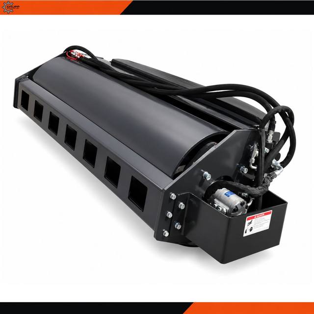 Wolverine 66-inch vibratory roller, studio 3/4 view of the smooth drum and motor housing