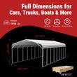 Dimension diagram of the 40x20x14 steel carport: weight 1914 lbs, crate size 88x40x21 in