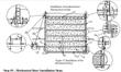 Assembly diagram, Step 9: installing the mechanical door in the fabric building end wall, with bolted joint detail views