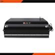 JCT 72in box broom, black hopper hood with JCT badge, stainless bolt-on cutting edge and rubber deflector
