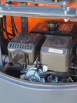 ATS-ME18 mini excavator engine bay: air-cooled engine with muffler, air cleaner and fuel tank