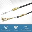 Throttle cable ends with threaded fitting and clevis, plus feature banner: antirust, corrosion resistance