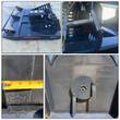 JCT 72in brush cutter details: JCT decal, hydraulic motor lines, tape measure on the deck steel, underside blade disc