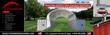 Covermore 26x40x10 container roof shelter: white PVC arch spanning two shipping containers, twist-lock detail insets