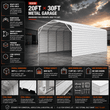 Feature graphic for the 20x30 metal garage carport: steel frame, roof trusses, smart-connect brackets