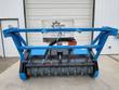Raytree 72-inch drum mulcher, blue frame with cutting-teeth rotor and hydraulic hose bundle