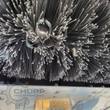 Wolverine box broom brush section, black poly bristles mixed with wire strands wrapped on the steel core
