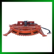 Topcat 68-inch brush cutter deck, orange, serrated disc edge and hydraulic motor, front view studio render
