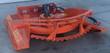 Topcat 68-inch brush cutter deck, orange, 3/4 view of the serrated disc and hydraulic motor, partial decal
