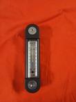 Buyers hydraulic tank level gauge with thermometer, black frame, High and Low marks, C and F scale
