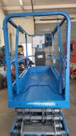 Scissor lift platform interior, controls box and entry chain