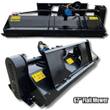 AGT 67-inch flail mower, front and rear: black steel deck, belt-drive housing, hydraulic motor and mounting plate