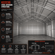 Dimension diagram of the 22x23x13 red-brown double garage: 14 ft height, two 7.83 ft door openings