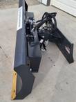 Rear three-quarter of the 6-way dozer blade: moldboard, angle cylinders, hoses and A-frame mount