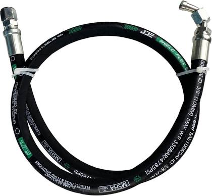3/8 in SAE 100R2AT hydraulic hose with straight and 45-degree female swivel ends
