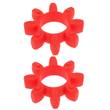 Two red 8-lobe polyurethane GR24 jaw coupling spider inserts