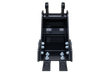 Black 8-inch trenching bucket, two digging teeth, zinc-bolted side plates and twin pin mounting ears