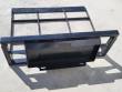 Land leveler from behind: universal quick-attach mount plate welded to the open grid frame