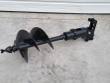 Hydraulic auger assembly end to end: 16-inch flighted bit, shaft, drive housing and mounting bracket