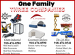 One Family Three Companies graphic: Chupp Industrial, Covermore Shelters and The Lift Bros product lines