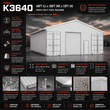 K3640 steel container roof kit on two shipping containers, cream panels, exterior 3/4 view