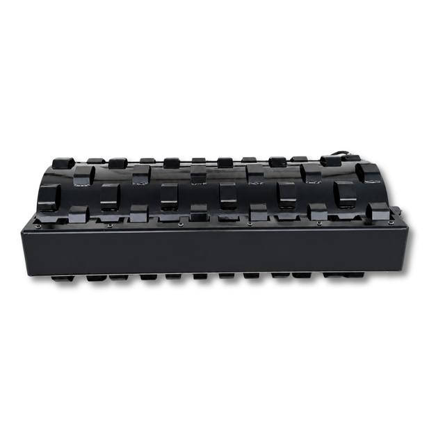 Padfoot vibratory roller attachment: black drum with staggered welded compaction pads in a steel frame